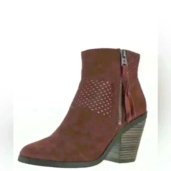 Lucky Brand Ramses Bootie burgendy Sz 8 - Picture 1 of 10